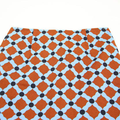 22春夏 ダイヤゴナル プリント マーメイドスカート / タイト ミモレ丈 スリット 総柄 コットン