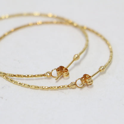 K18YG フープ ピアス / 両耳用