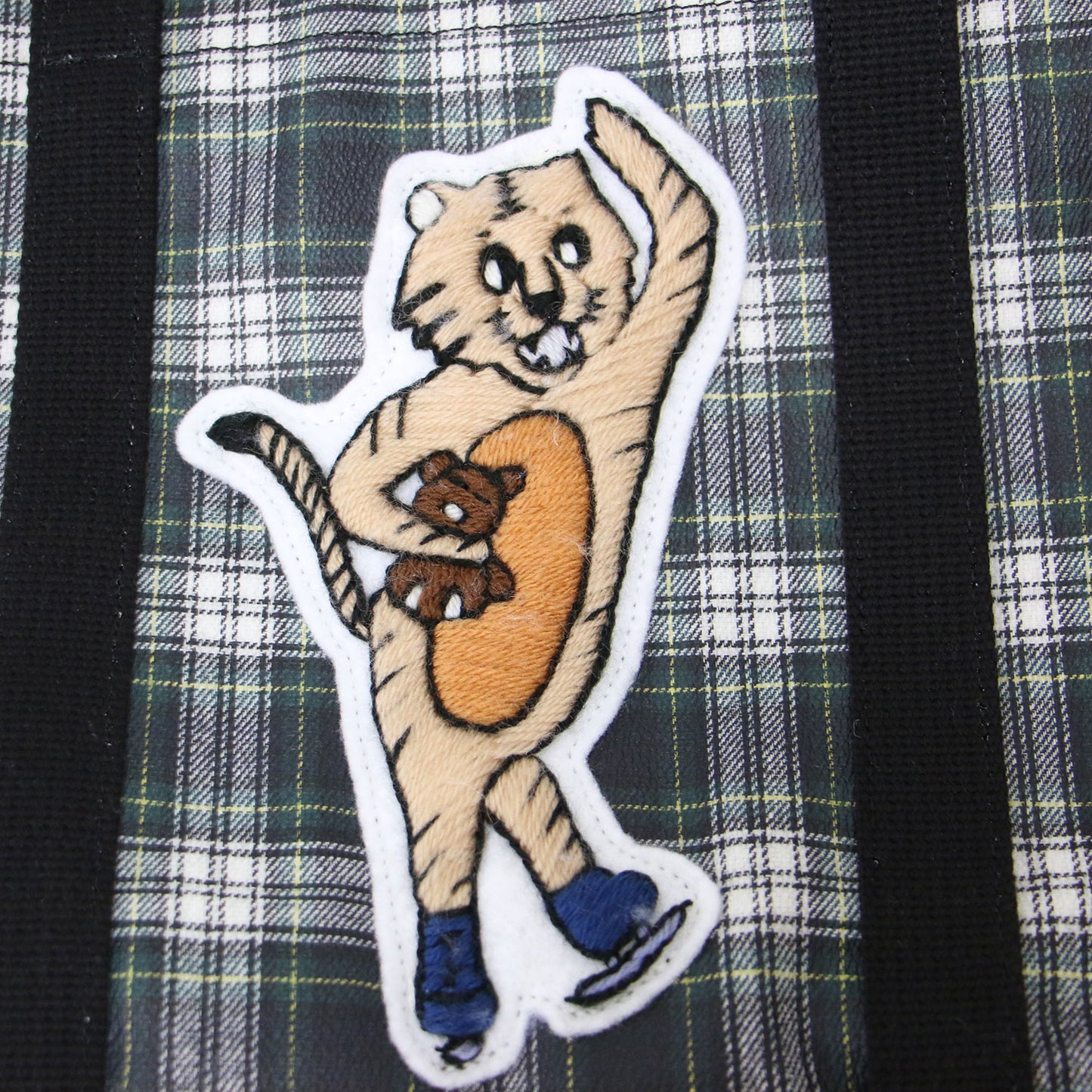 × UNITED ARROWS 別注 タイガー チェック トートバッグ / ハンドバッグ 肩掛け 刺繍