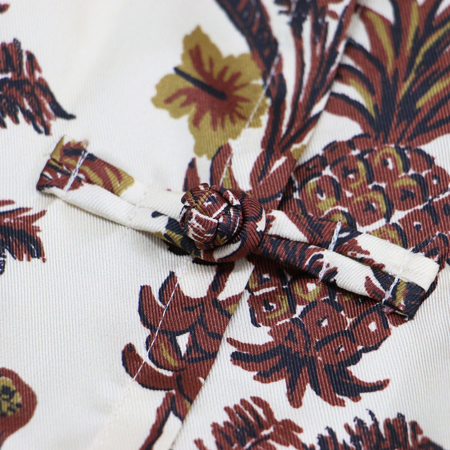 プリント チャイナ ブラウス / ISLAND WALL シャツ ショート丈 半袖 総柄