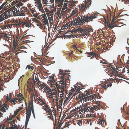 プリント チャイナ ブラウス / ISLAND WALL シャツ ショート丈 半袖 総柄