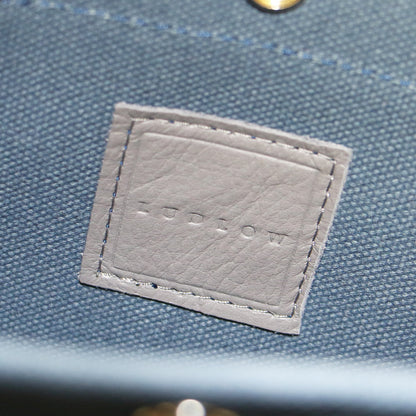 スカラップ 2WAY ミニ トートバッグ / ショルダーバッグ コットン レザー