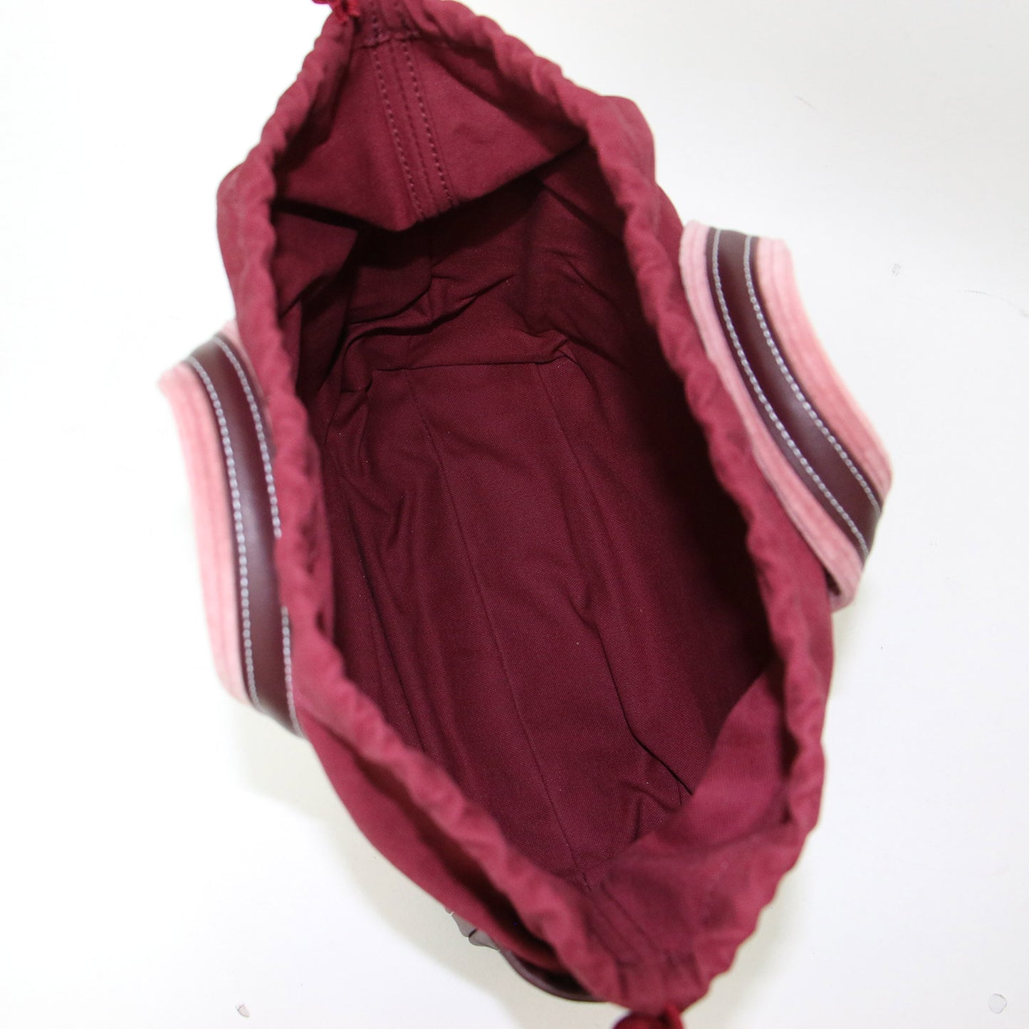 レザートリム コーデュロイ トートバッグ / ハンドバッグ コットン 牛革