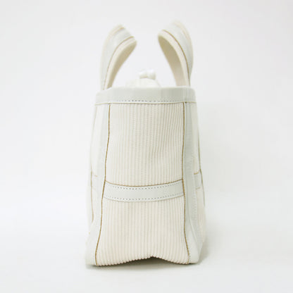 レザートリム コーデュロイ トートバッグ / ハンドバッグ コットン 牛革