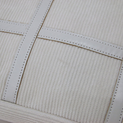 レザートリム コーデュロイ トートバッグ / ハンドバッグ コットン 牛革