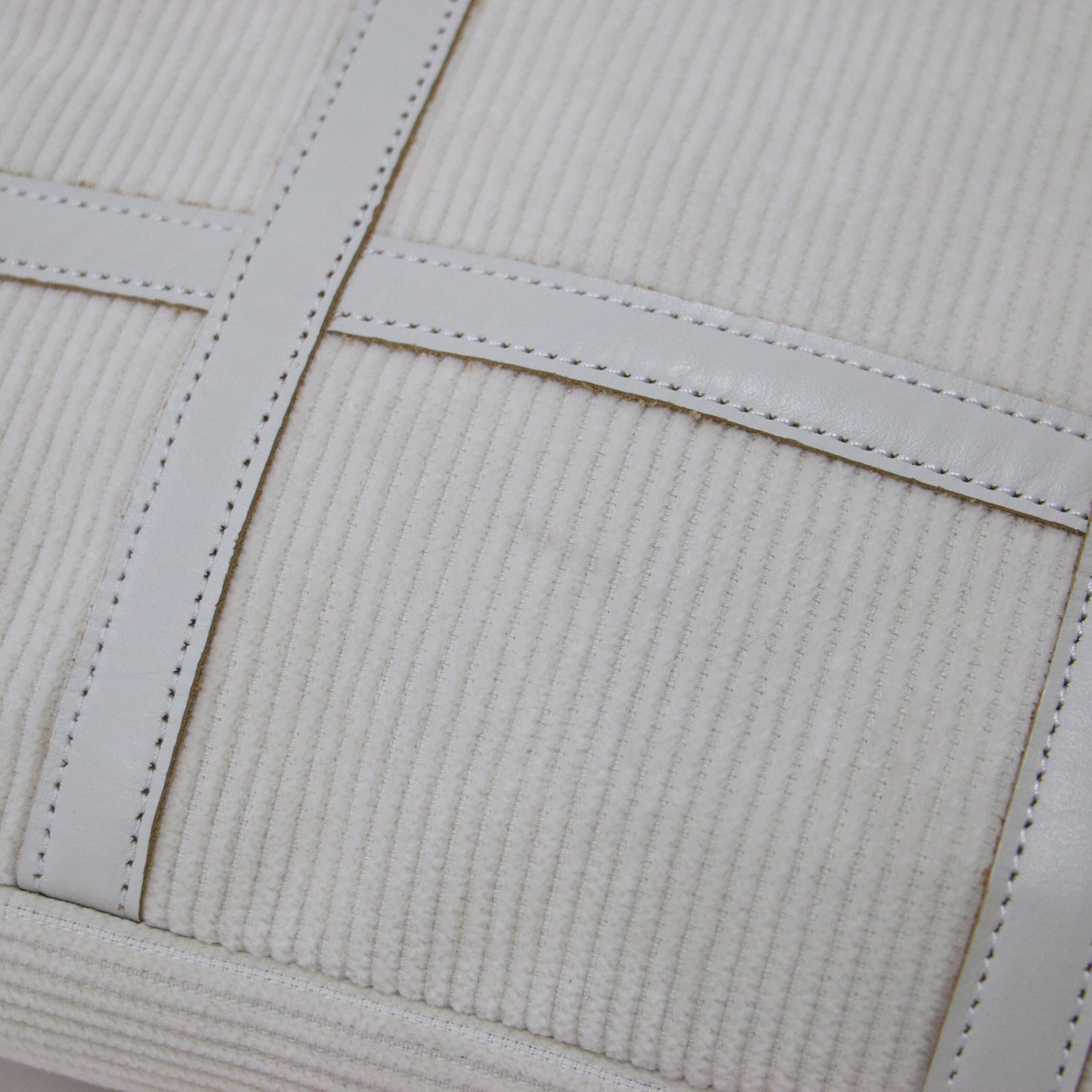 レザートリム コーデュロイ トートバッグ / ハンドバッグ コットン 牛革