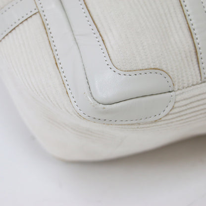 レザートリム コーデュロイ トートバッグ / ハンドバッグ コットン 牛革