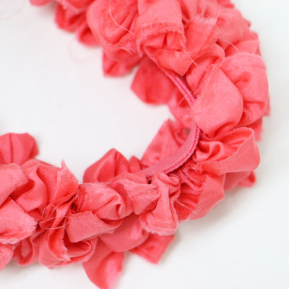 伊勢丹限定 グレープハンドル ラフィア トートバッグ / カゴバッグ ハンドバッグ フリル シルク