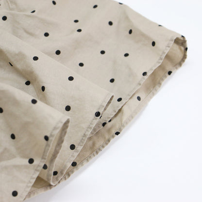 ドット フリル ブラウス / ノースリーブ シアー ギャザー ボリューム袖 コットン
