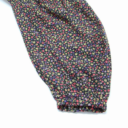 23秋冬 小花柄 プリント ドレス / ワンピース Vネック 長袖 マキシ丈