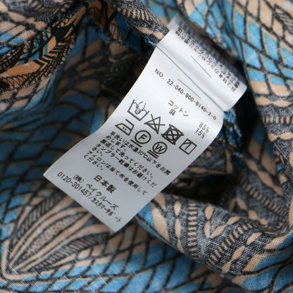 22春夏 バティック ワンピース / ミディ丈 膝下 ノースリーブ フレンチスリーブ フレア Aライン 総柄 アフリカンプリント