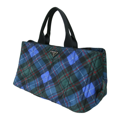 カナパ チェック ナイロン トートバッグ B1872B / CANAPA ハンドバッグ トライアングルプレート