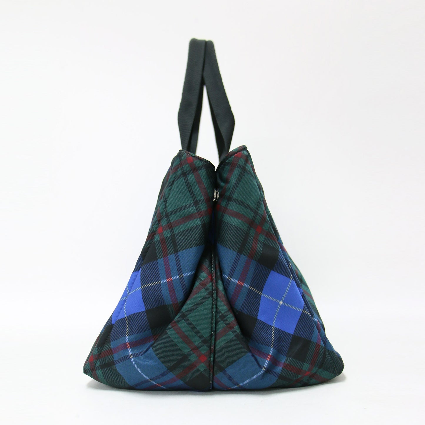 カナパ チェック ナイロン トートバッグ B1872B / CANAPA ハンドバッグ トライアングルプレート