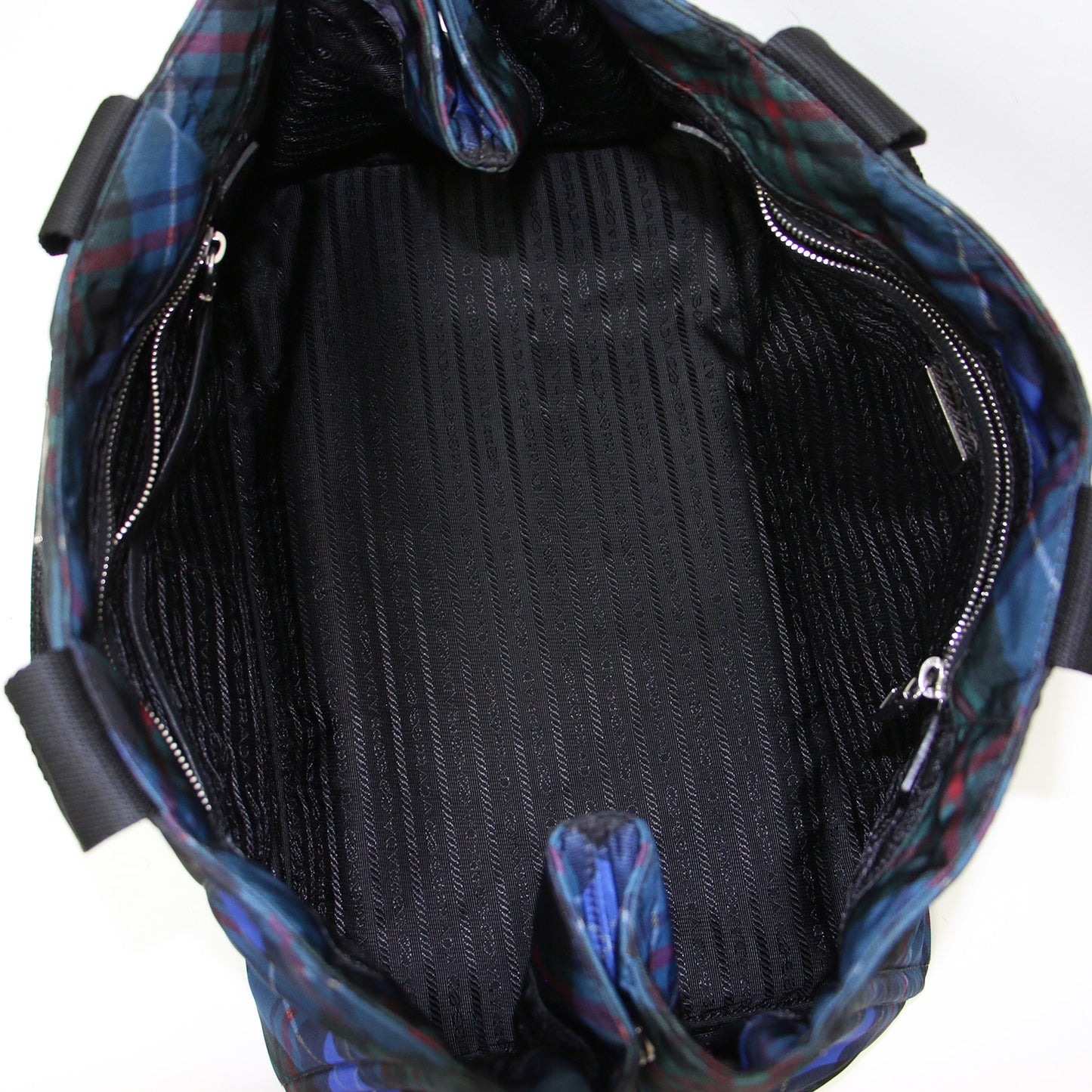 カナパ チェック ナイロン トートバッグ B1872B / CANAPA ハンドバッグ トライアングルプレート