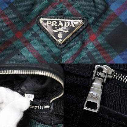 カナパ チェック ナイロン トートバッグ B1872B / CANAPA ハンドバッグ トライアングルプレート