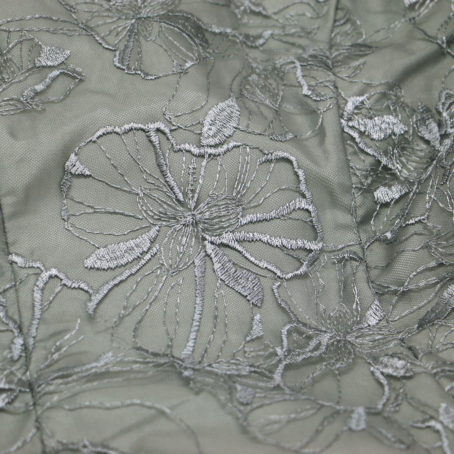 チュール レース 刺繍 ワンピース / ドレス 長袖 マキシ丈 フレア シアー