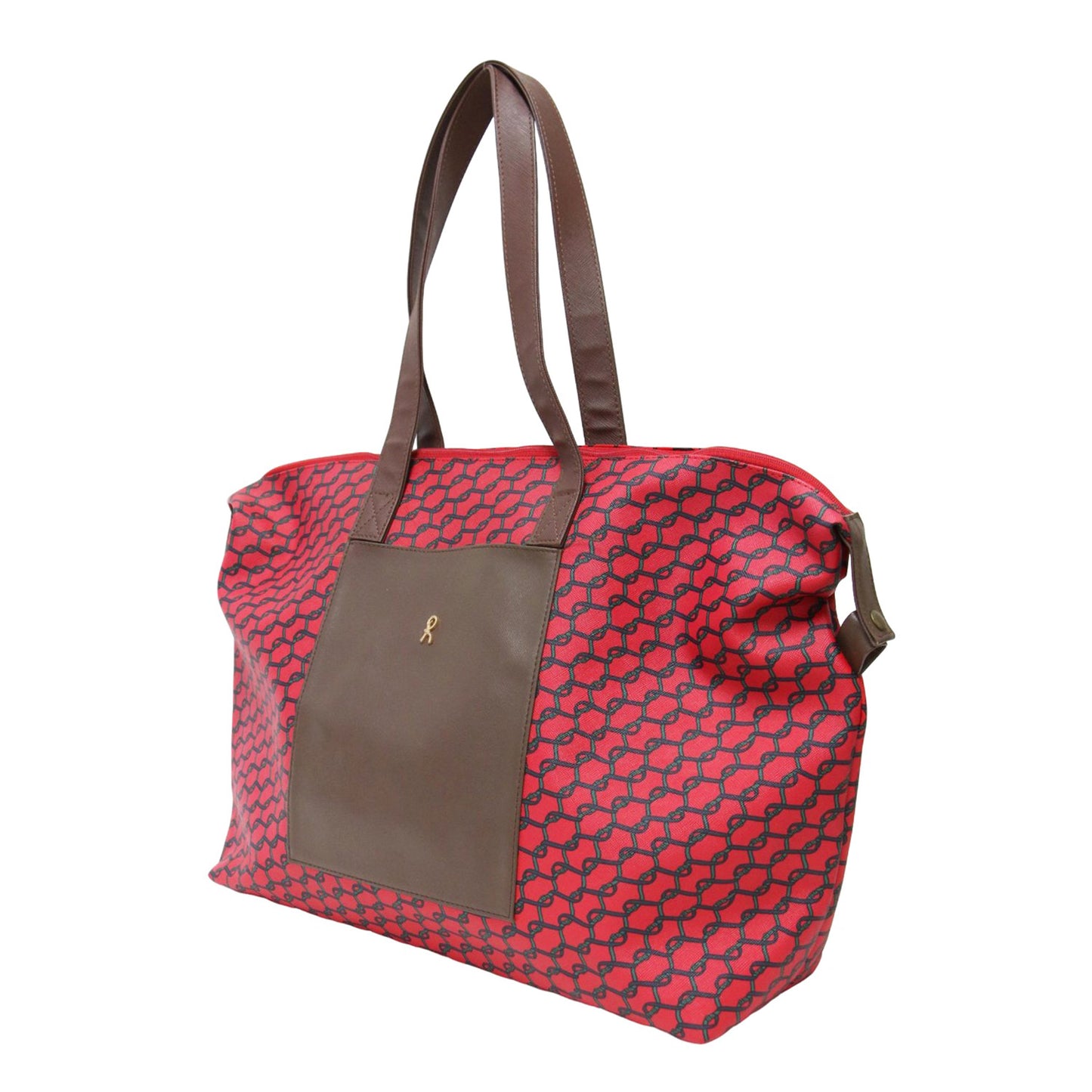 総柄 レザー トート ハンドバッグ / トラベルバッグ 肩掛け アメリカ製