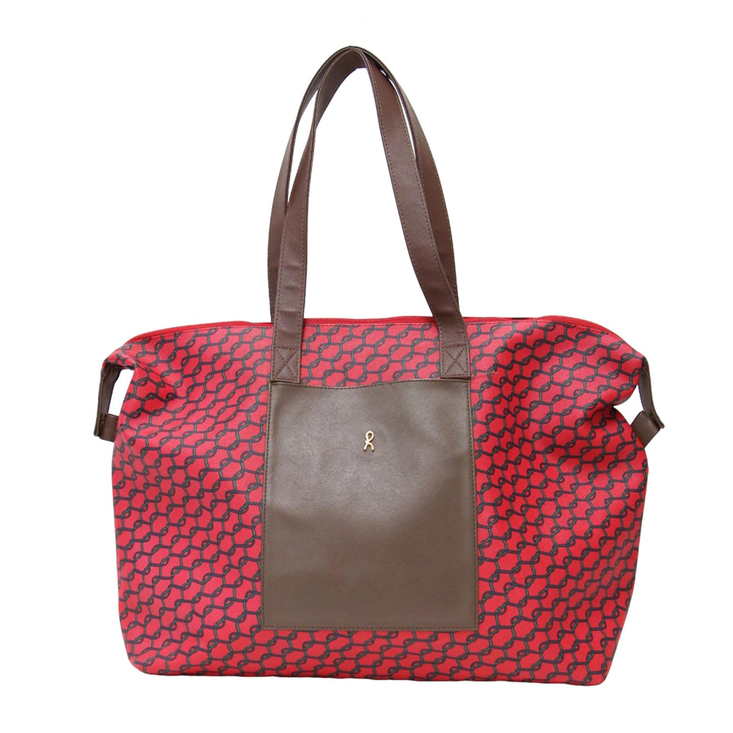 総柄 レザー トート ハンドバッグ / トラベルバッグ 肩掛け アメリカ製