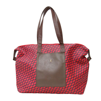 総柄 レザー トート ハンドバッグ / トラベルバッグ 肩掛け アメリカ製