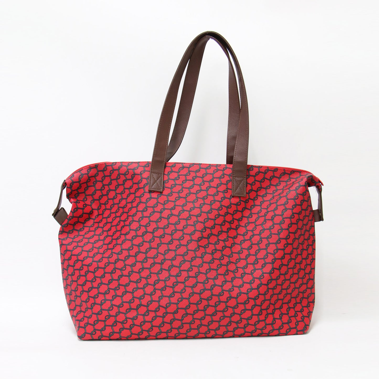 総柄 レザー トート ハンドバッグ / トラベルバッグ 肩掛け アメリカ製