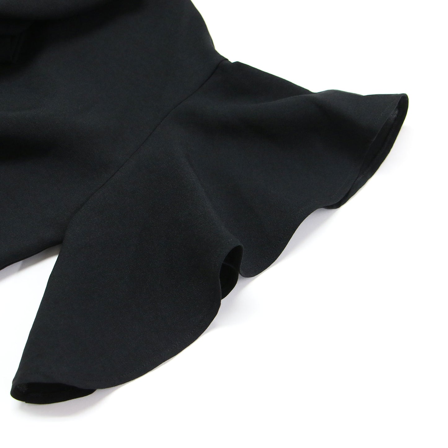 22春夏 麻調 2WAY フレア ブラウス / ジャケット クールネック 半袖 フリル