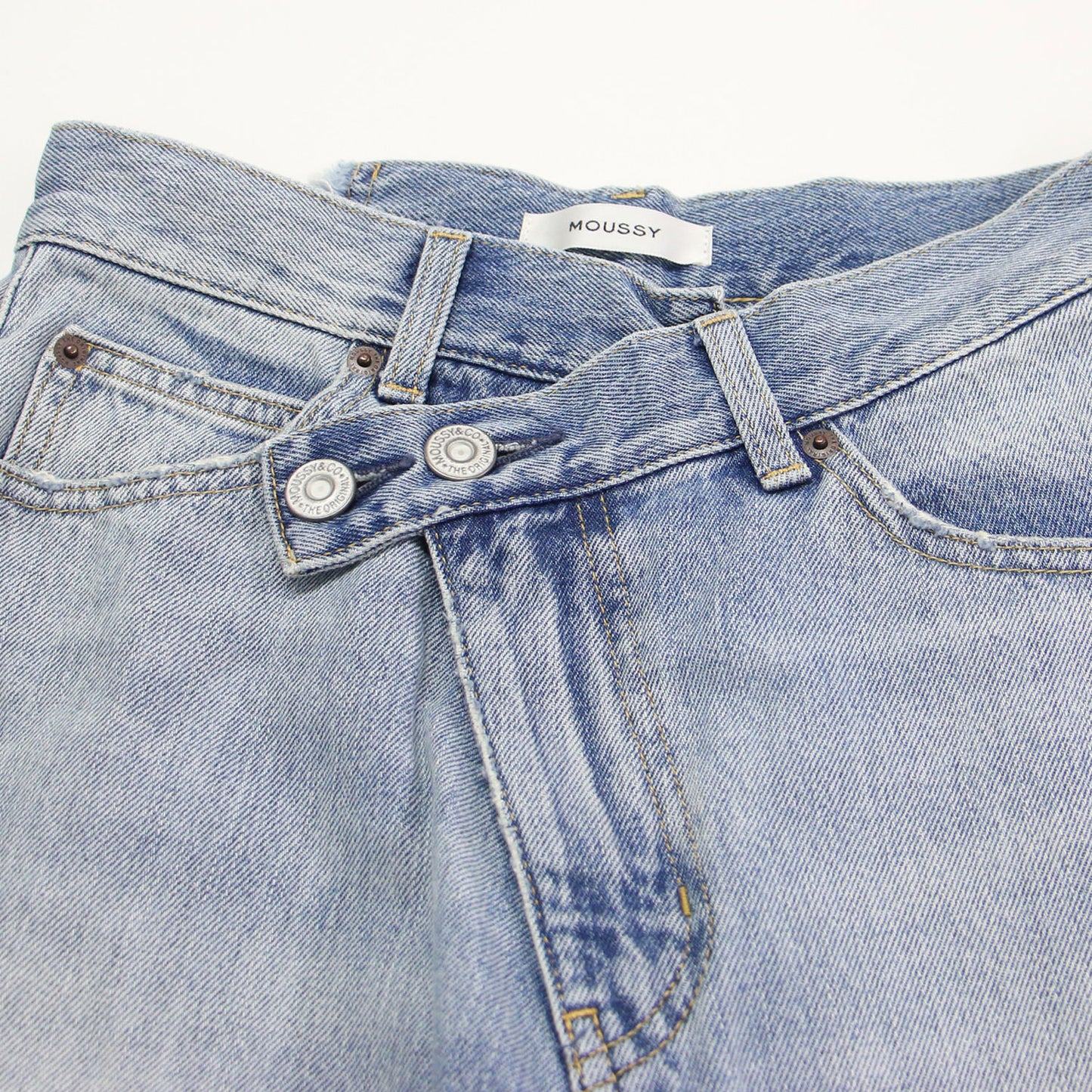 24春夏 クロスウエスト ワイド ストレート デニム パンツ / CROSS WAIST WIDE STRAIGHT コットン