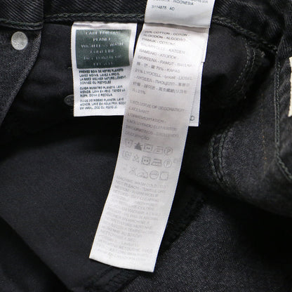 ブーツカット タック ワイド デニム パンツ / FOLDED PLEATED BAGGY バギー フレア フルレングス 5ポケット