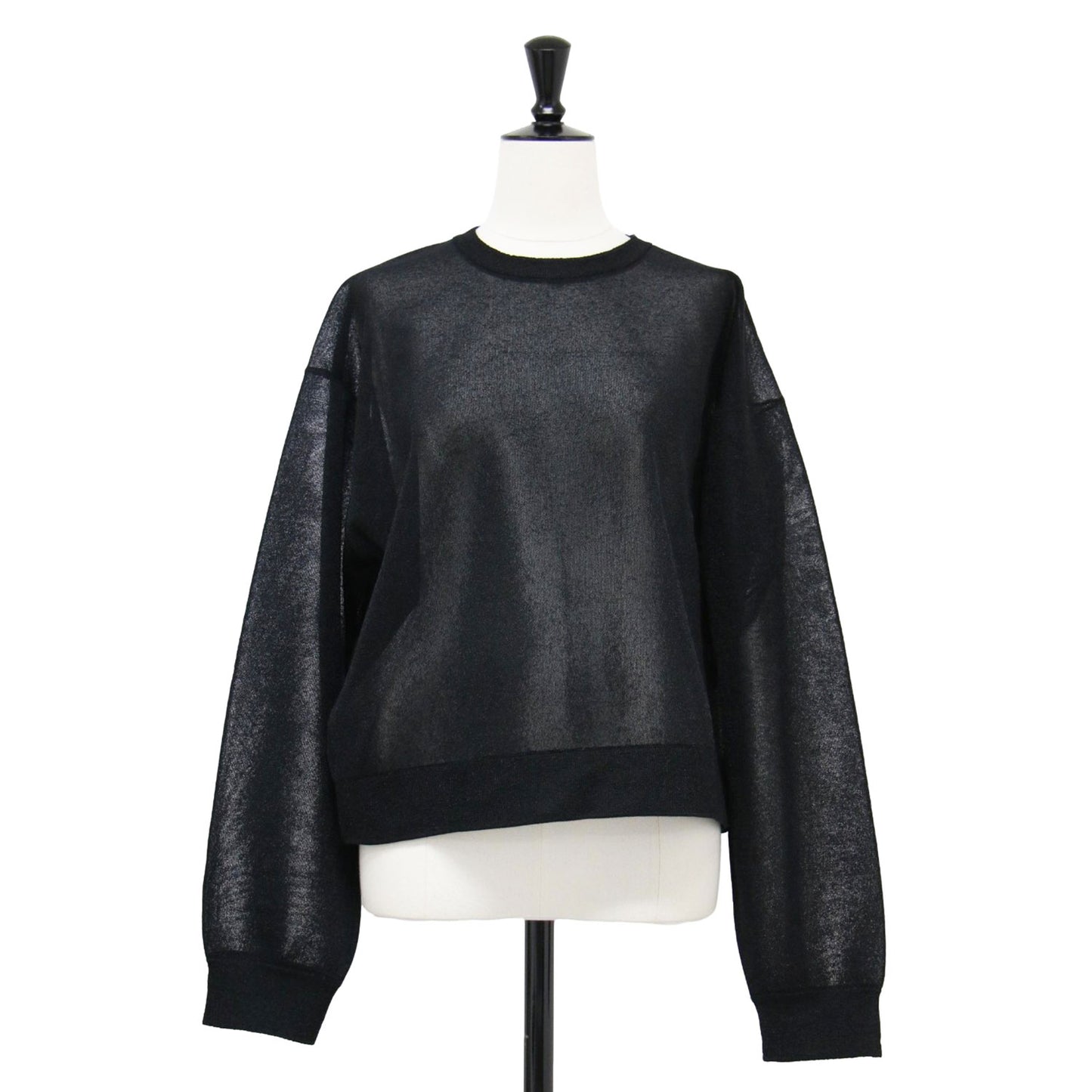 24秋冬 ナイロン ブライトシアー クルーネック ニット / プルオーバー 長袖 ワイド