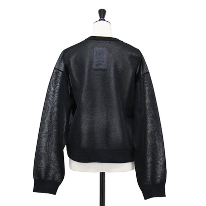 24秋冬 ナイロン ブライトシアー クルーネック ニット / プルオーバー 長袖 ワイド