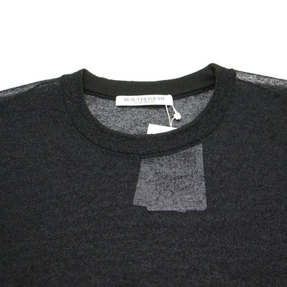 24秋冬 ナイロン ブライトシアー クルーネック ニット / プルオーバー 長袖 ワイド