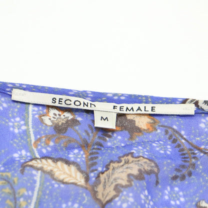 Vネック シアー 花柄 ブラウス / プルオーバー 長袖 ラグランスリーブ スリット