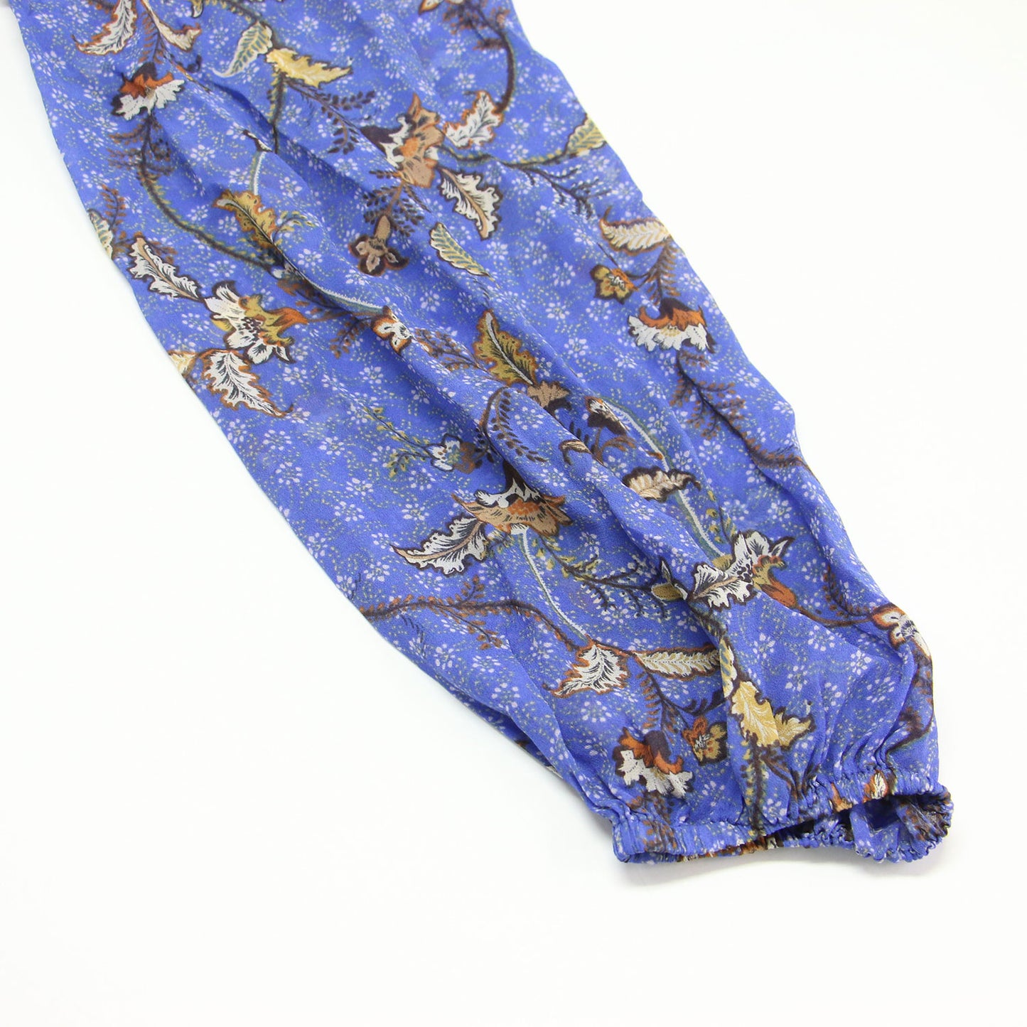 Vネック シアー 花柄 ブラウス / プルオーバー 長袖 ラグランスリーブ スリット