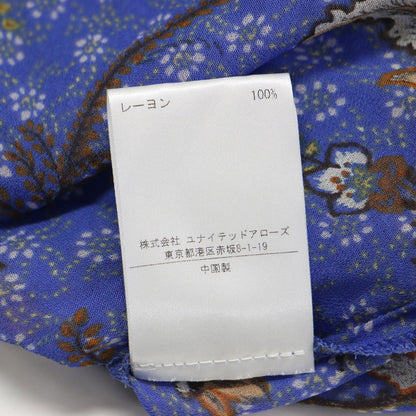 Vネック シアー 花柄 ブラウス / プルオーバー 長袖 ラグランスリーブ スリット