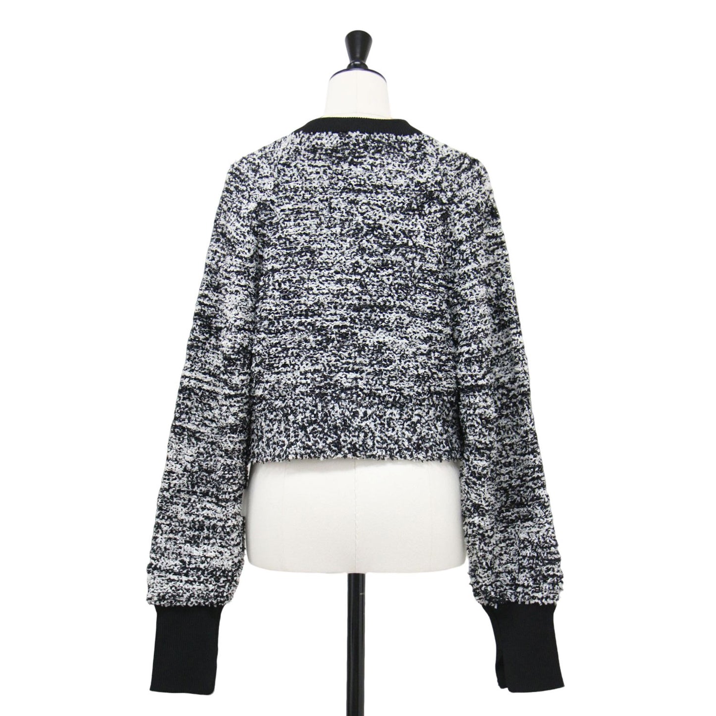 24春夏 ミックスツイード ニット カーディガン / プルオーバー 長袖 ショート丈 テープヤーン素材