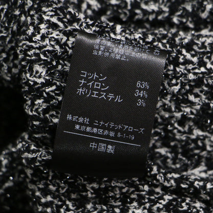 金ボタン ツイード ニット ベスト / ノースリーブ クルーネック ショート丈 コットン ナイロン
