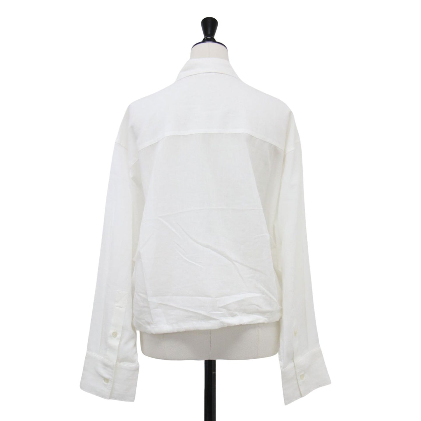 25春夏 シアー フリル ドロスト ショート シャツ / ブラウス 長袖 コットン ウォッシャブル