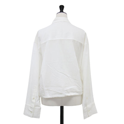 25春夏 シアー フリル ドロスト ショート シャツ / ブラウス 長袖 コットン ウォッシャブル