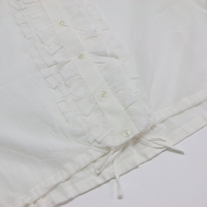 25春夏 シアー フリル ドロスト ショート シャツ / ブラウス 長袖 コットン ウォッシャブル