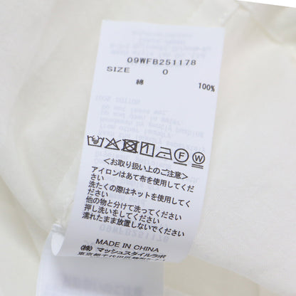 25春夏 シアー フリル ドロスト ショート シャツ / ブラウス 長袖 コットン ウォッシャブル