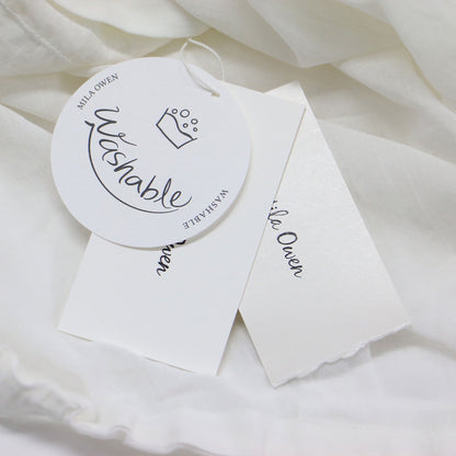 25春夏 シアー フリル ドロスト ショート シャツ / ブラウス 長袖 コットン ウォッシャブル