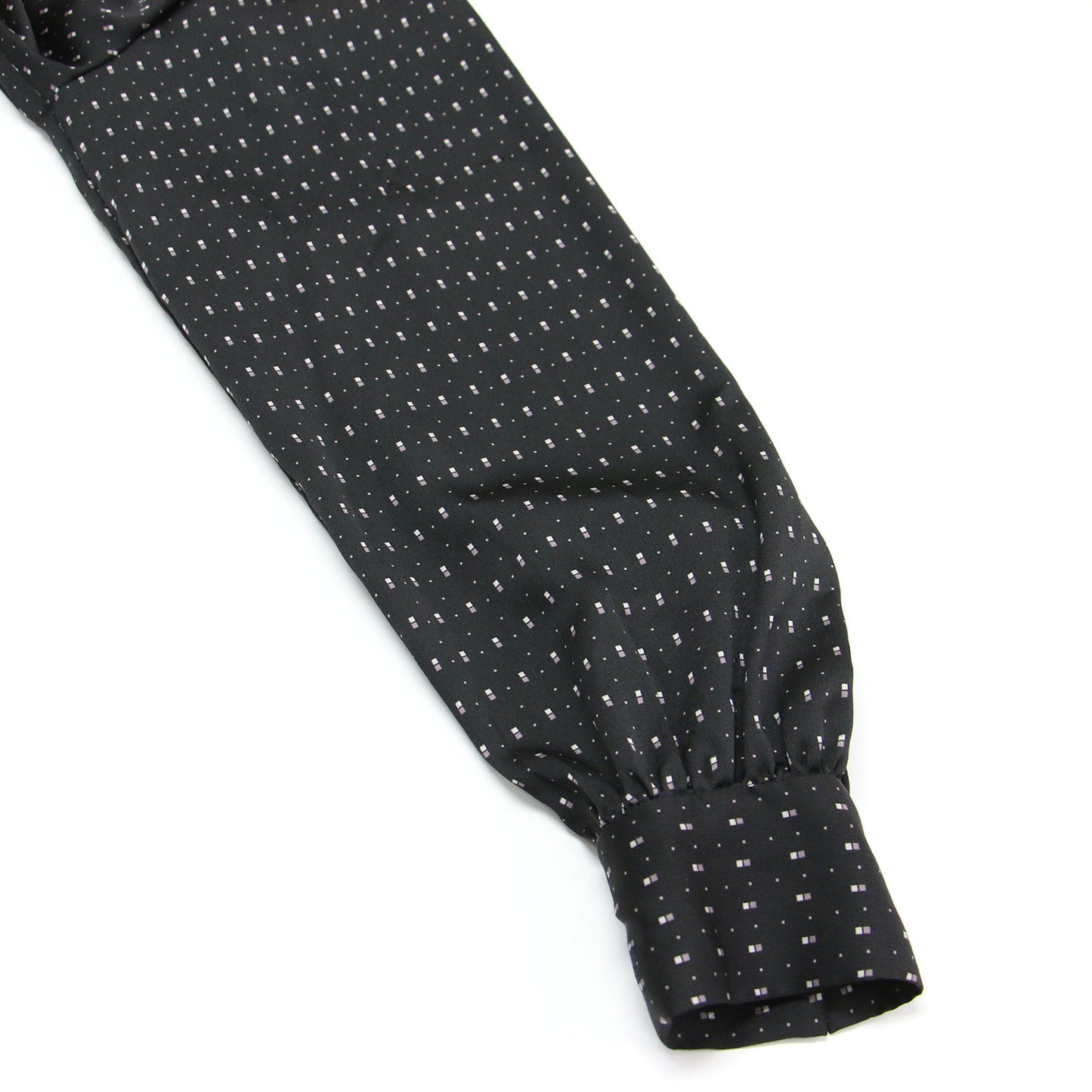 23秋冬 カシュクール ボウタイ ブラウス / Vネック 長袖 リボン ペプラム 総柄