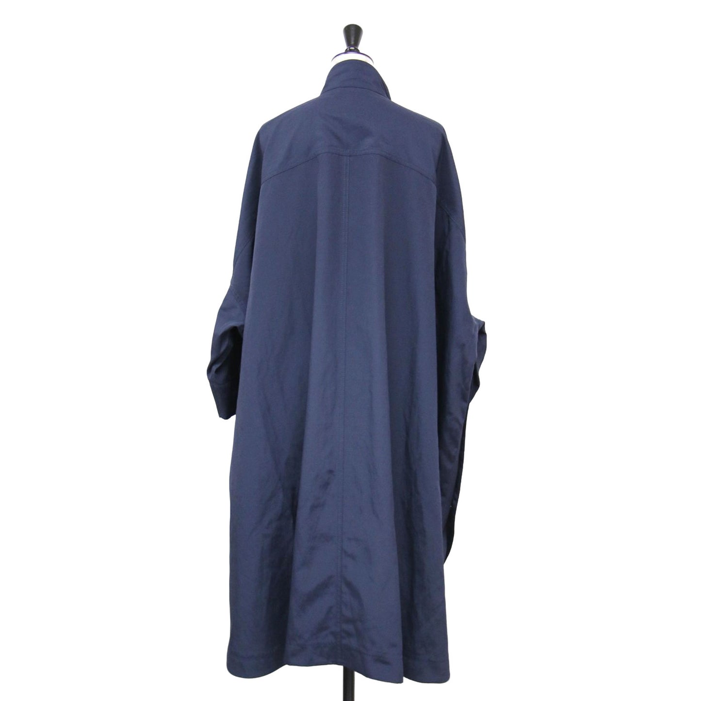 22春夏 ビッグカラー ワイド ミリタリー コート / ポンチョ 長袖 ミディ丈 ドロップショルダー ラウンドヘム