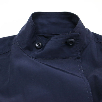 22春夏 ビッグカラー ワイド ミリタリー コート / ポンチョ 長袖 ミディ丈 ドロップショルダー ラウンドヘム