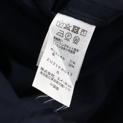 22春夏 ビッグカラー ワイド ミリタリー コート / ポンチョ 長袖 ミディ丈 ドロップショルダー ラウンドヘム