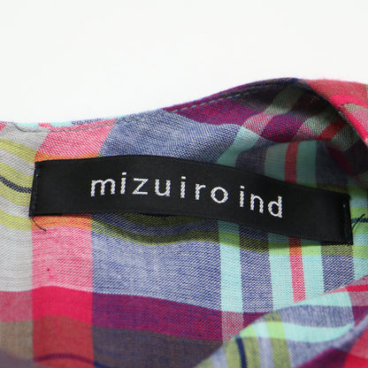 マドラスチェック レイヤード ギャザー ノースリーブ プルオーバー / ブラウス フリル Aライン 総柄 コットン