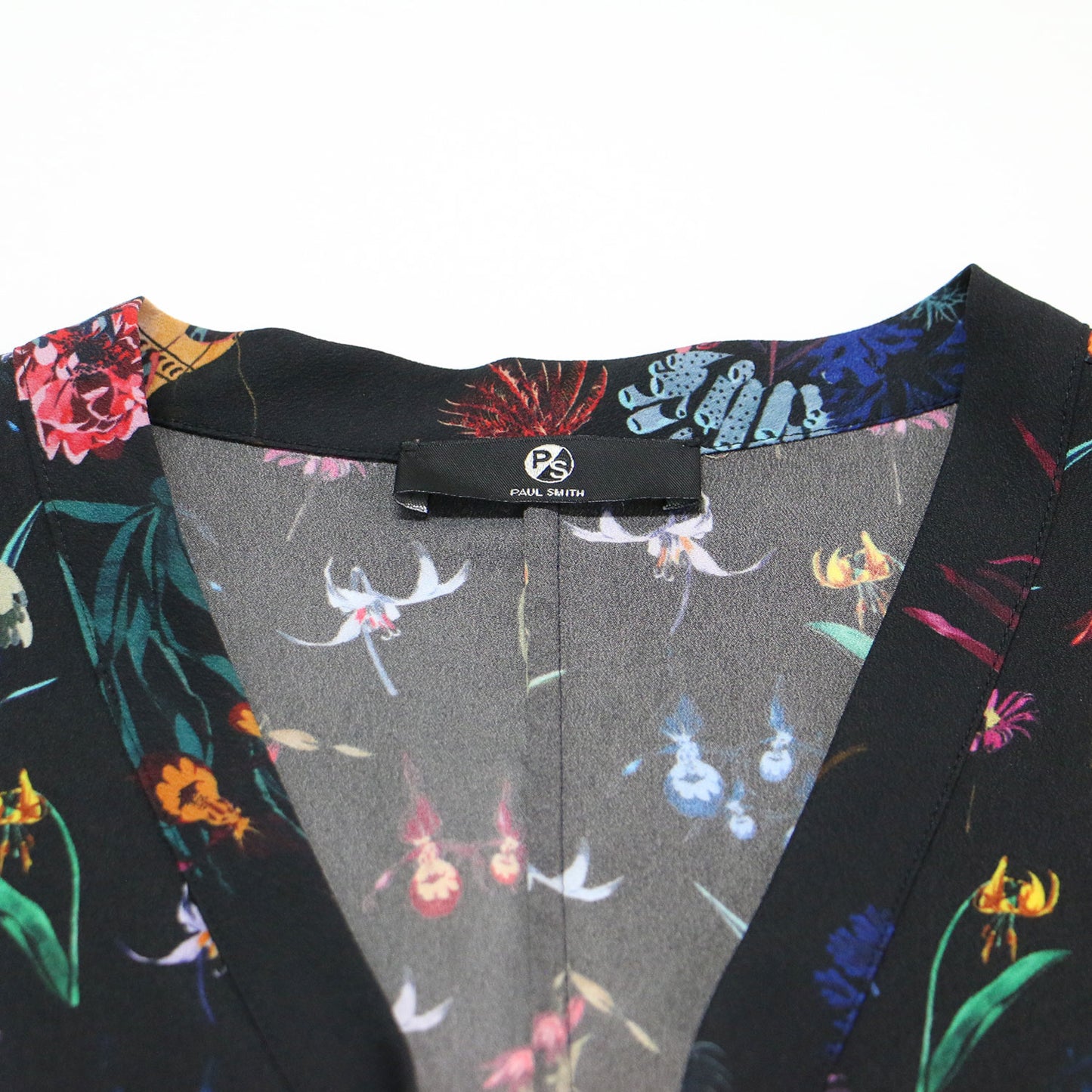 花柄 ノースリーブ ワンピース / Vネック ミディ丈 フレア Aライン リボン