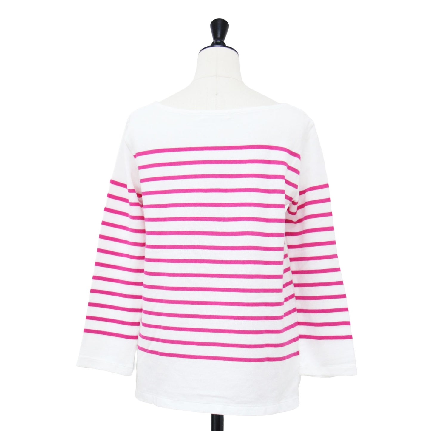 22春夏 コットン ボーダー ボートネック プルオーバー / カットソー 長袖 ロングスリーブ スリット