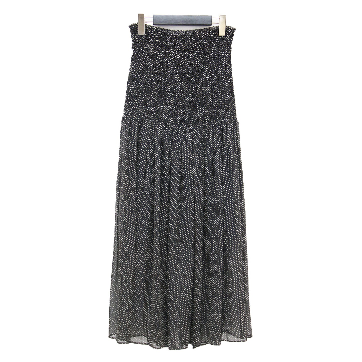 21春夏 ドット シャーリング ロング スカート / フレア シアー タック ウエストゴム