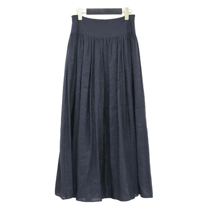 シャンブレー カッセン ギャザー スカート / ロング丈 フレア Aライン