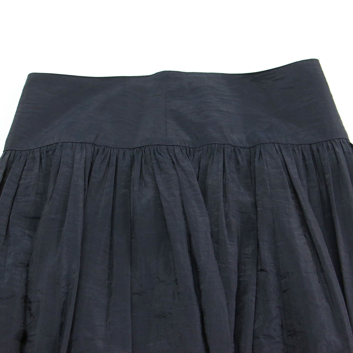 シャンブレー カッセン ギャザー スカート / ロング丈 フレア Aライン